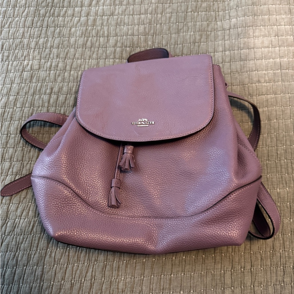 Coach Lavender  Leather Backpack
